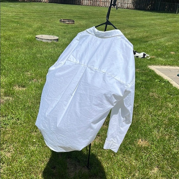 Magaschoni Women's Blouse White Oversized Long Sleeve Blouse Worn 1X Large EUC - Picture 13 of 13